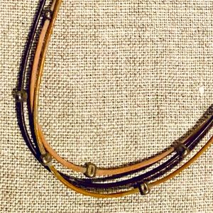 Silpada Triple Strand Beaded Leather Necklace